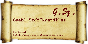 Gaebl Szókratész névjegykártya
